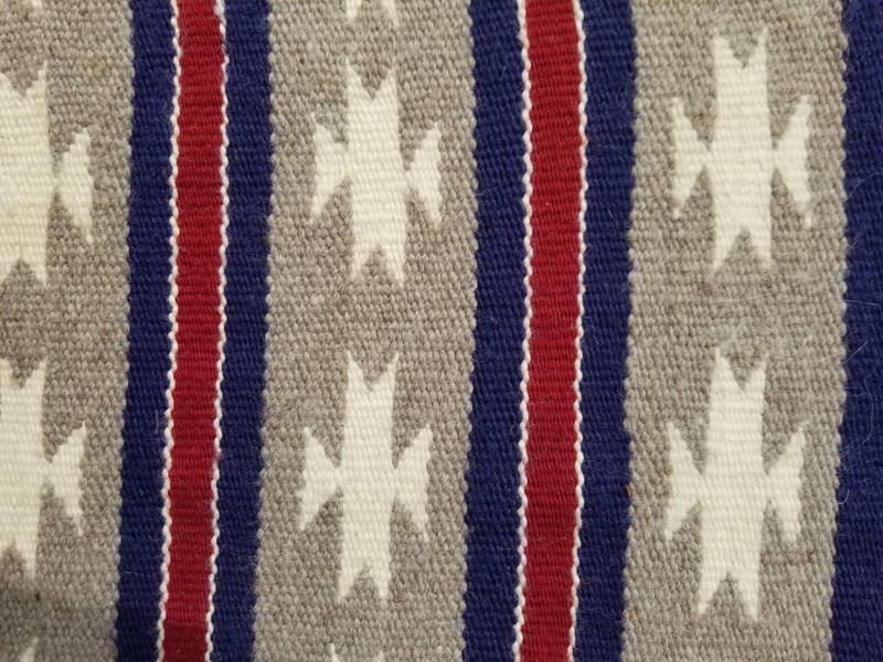 Vintage Traditional Native American Handwoven Navajo Wool Rug 60x40cm gallery