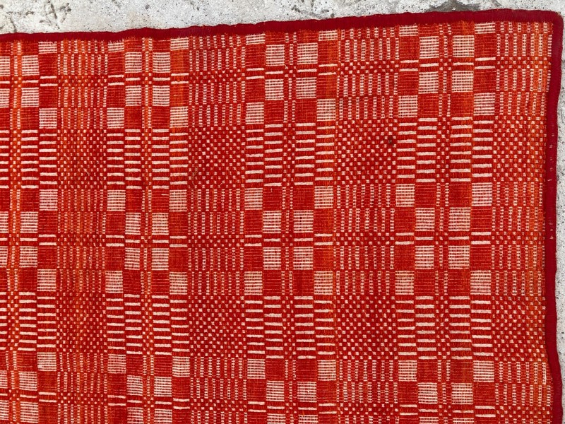 Vintage Handmade Geometric Traditional Wool Flatweave Rug 203x194 cm gallery