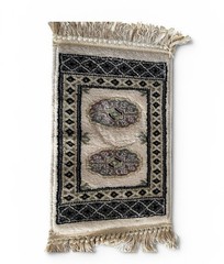 Vintage Turkish Style Accent Rug Green Art Silk Decorative Textile Fringe