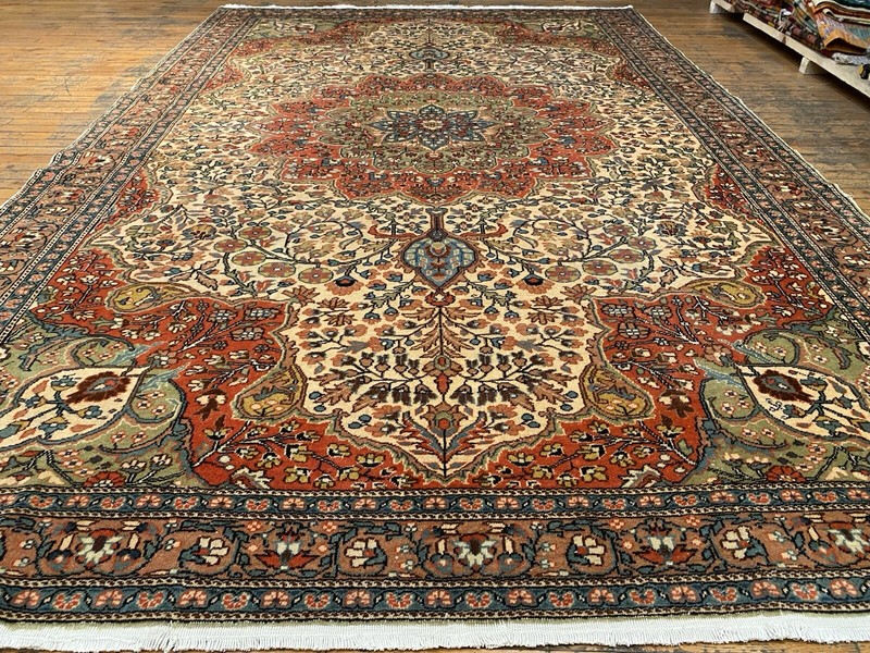 Hand-knotted Wool Turkish Carpet | Rare Vintage 1960-1980s Natural Dye Wool Pile gallery