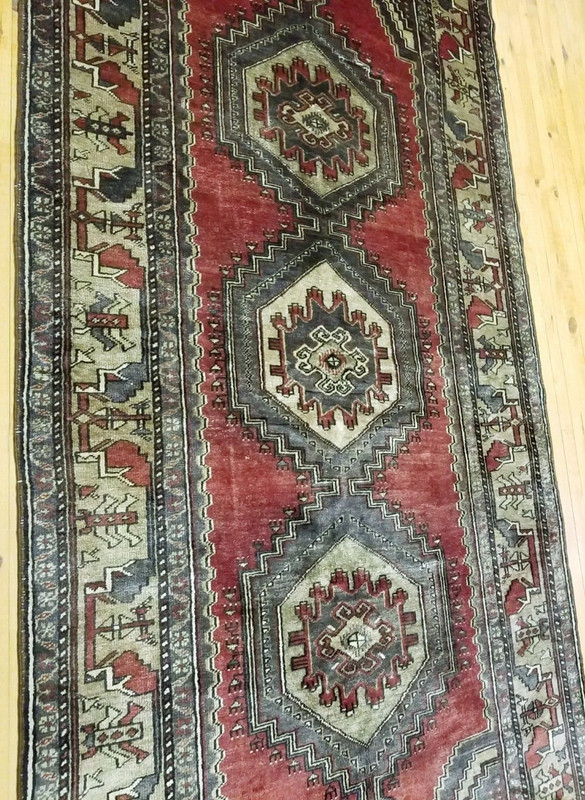 Exclusive Antique Cr1930-1939s Wool Pile Tribal Rug 4’6”x 9’3” gallery