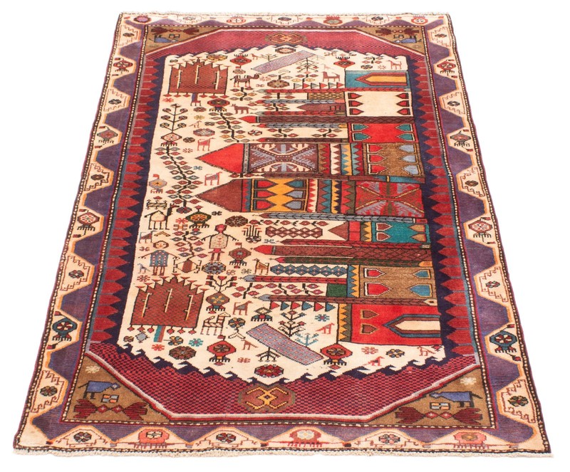 Vintage Traditional Hand-Knotted Area Rug 4'3" x 7'1" Oriental Wool Carpet gallery