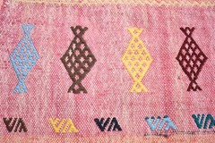 Kilim Pillow 1’4 x 2’9 ft.Vintage Anatolian Nomadic Cicim Kilim Pillow Original
