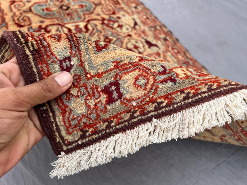 1'11 x 4'4 ft Vintage Afghan Hand Knotted Caucasian Design Wool Medallion Rug gallery