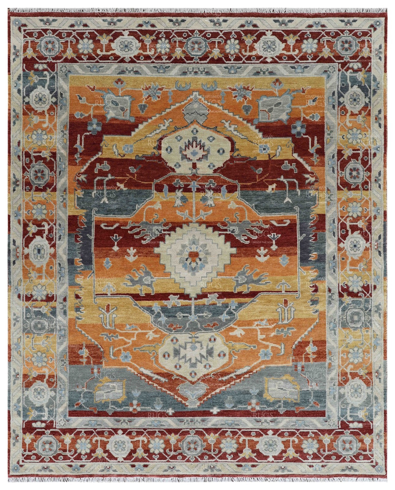 8x10 Orange Hand made Serapi Traditional Area Rugs, Oriental Floor Carpet gallery
