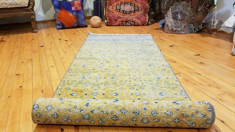 Vintage 1930-1939's Floral Turkish Hereke Runner 2'3"× 9' gallery