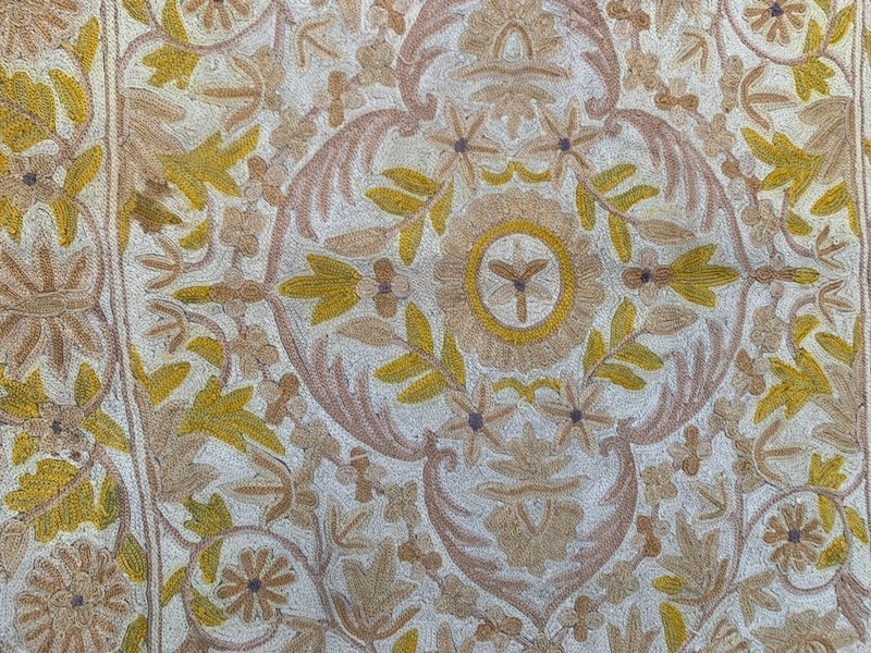 Vintage Aubusson Rug: Hand-woven Chain Stitch Carpet, Home Decor 2x4 ft gallery
