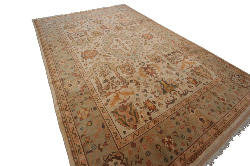 9x12 Vintage Authentic Antique Turkish Oushak Rug Arts & Crafts 269cmx350cm gallery