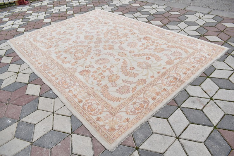 Turkish Rug 7 x 10 ft Vintage Muted Dye Hand-knotted Rug Famous Oushak Wool Rug gallery