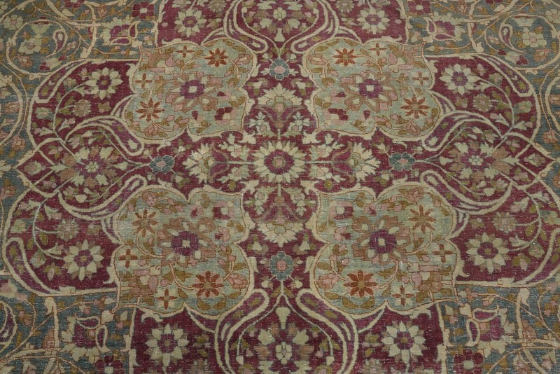 Antique Pre-1900 Vegetable Dye Traditional Palace Sized Rug 11x16 Handmade Wool gallery