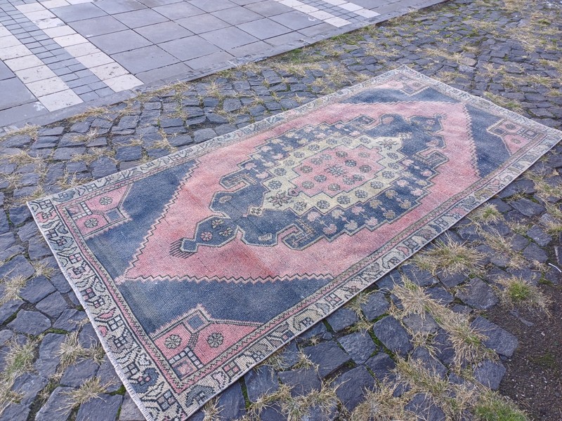 Turkish Arisaman Vintage Area Rug 3.77 x 8.33 ft , 4x8 Handmade Rug 115 x 254 cm gallery