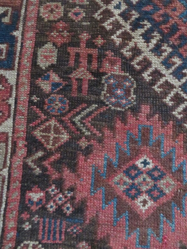 ANTIQUE AZERI TRIBAL LONG RUG. 284CM X 122CM. gallery