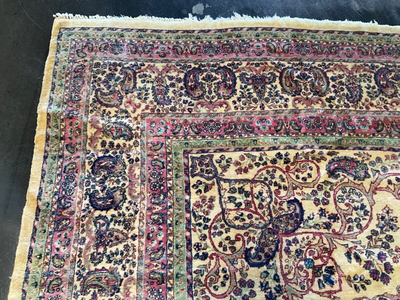 VINTAGE ORIENTAL KERMANN RUG HAND KNOTTED WOOL UNUSUAL SIZE 10’ x 10’ gallery
