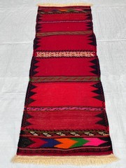 2×5 ft Afghan Sofreh Handmade Hallway Vintage Turkmen Wool Tribal Kilim Area Rug