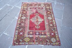 Antique Turkish Rug 39” x 57” Collector’s Item Prayer Rug Kirsehir Wool Rug