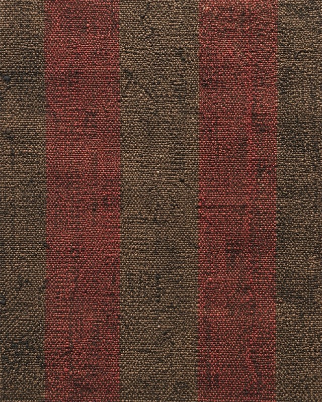 Vintage Afghan Wool Silk Kilim Rug Mat Handmade Tribal Striped Brown Red 19x19 gallery