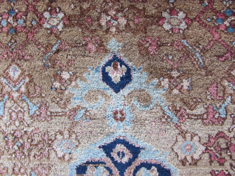 Vintage Worn Hand Made Traditional Rug Oriental Wool Brown Large Rug 204x133cm gallery