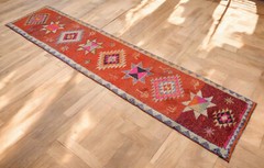 Turkish Runner Rug, HandMade Rug, Tribal Rug Ethnic Rug 3 x 13 ft Kitchen Runner