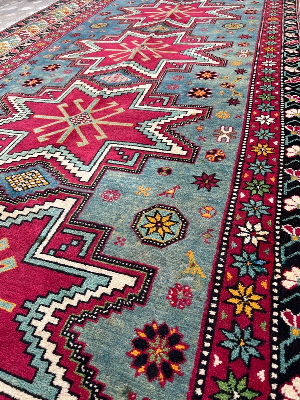 5'5 X 9'5 Ft COLLECTORS' ITEM Antique Stunning Star Kazak Caucasian Carpet gallery