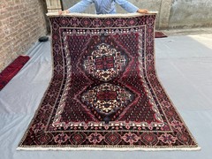 5.5×7.3 ft Antique Hand Knotted Rug – Turkish Inspired Caucasian Tribal Carpet