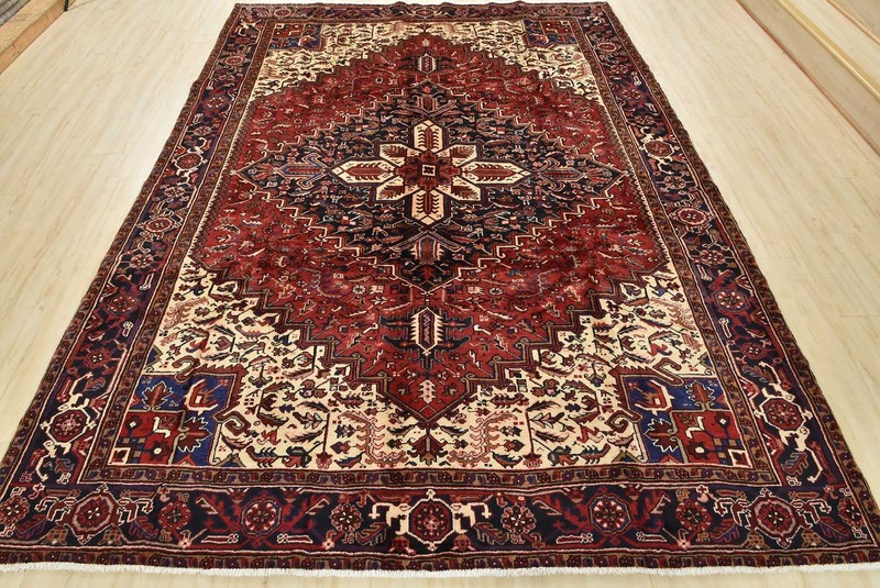 Vintage Tribal Rug 8’5” x 10’10” Red Wool Traditional Hand-Knotted Carpet gallery