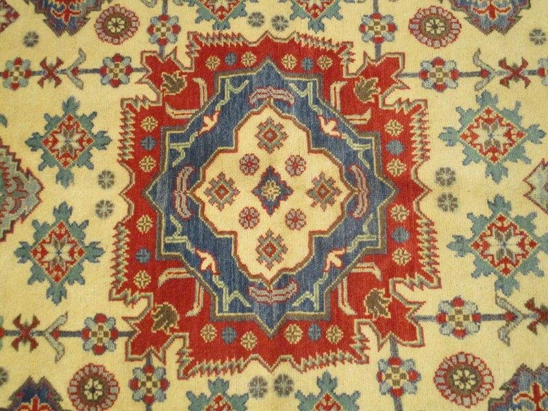 8' FEET ROUND Afghan-Refugee Tribal Vegetable-Dye HANDMADE-KNOTTED WOOL RUG 808 gallery