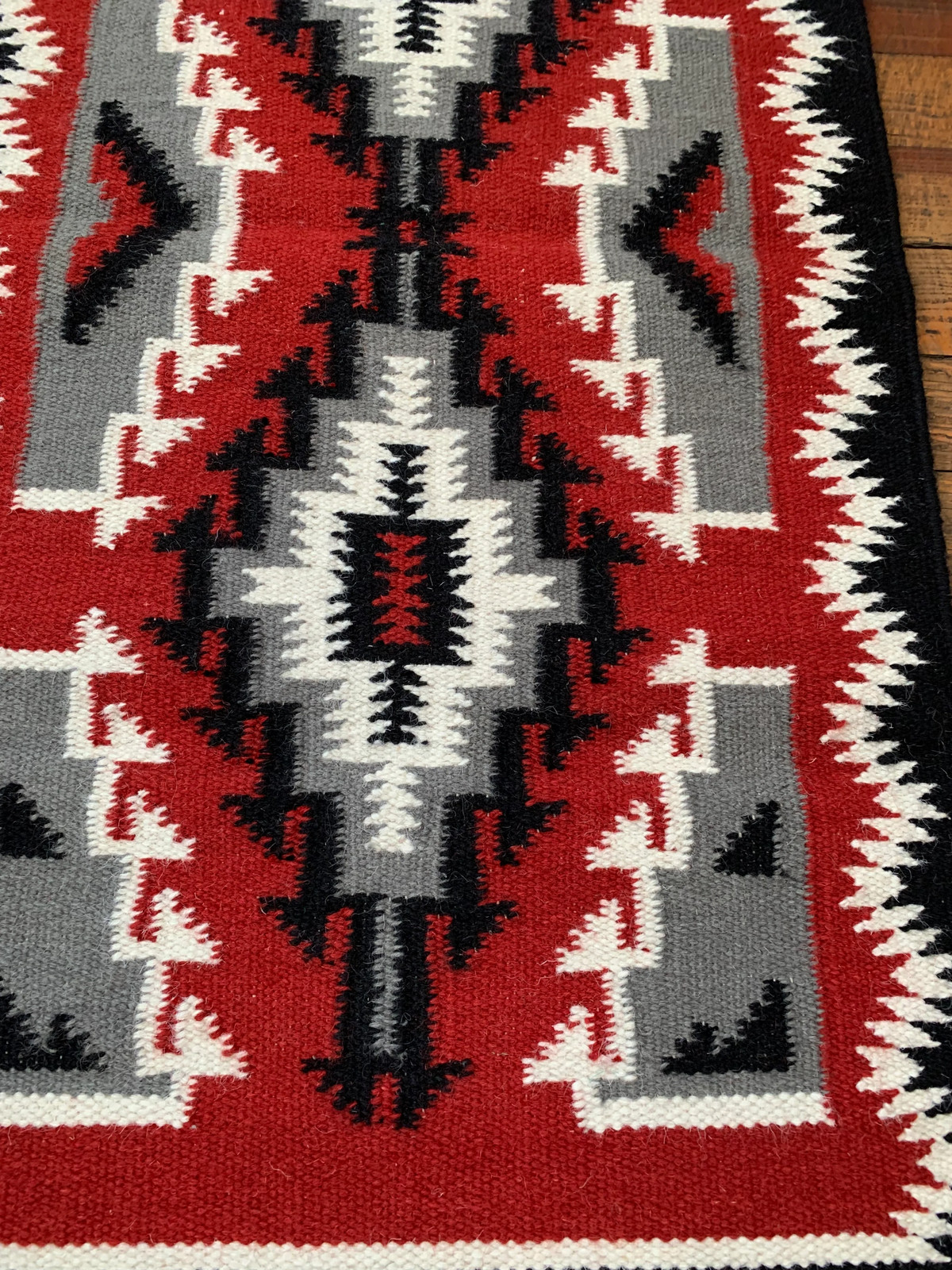 Navajo Inspired Design Handwoven Wool Rug; 2119 gallery