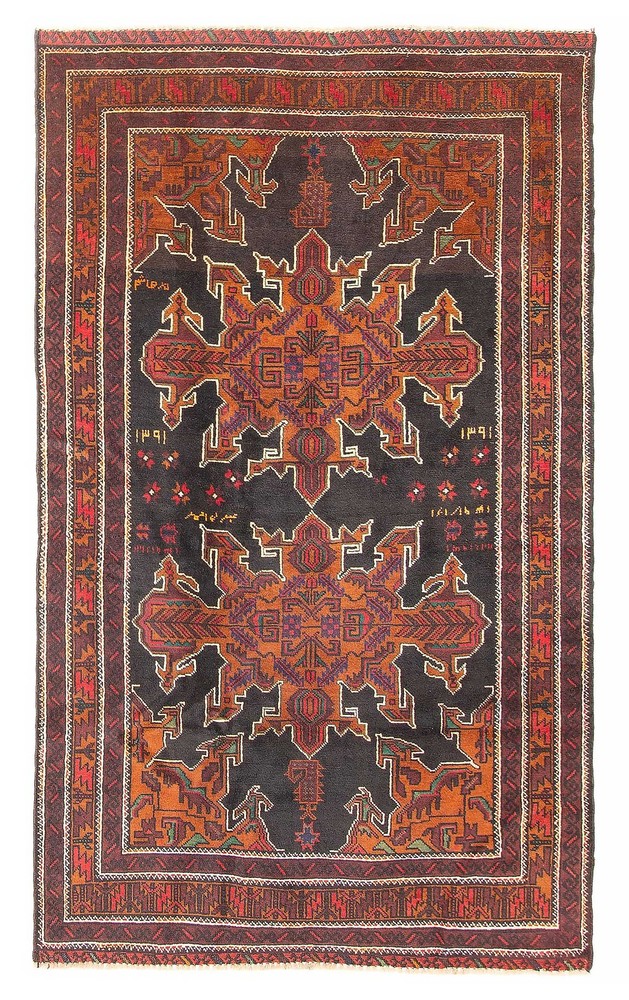 Traditional Vintage Hand-Knotted Area Rug 3'7" x 6'0" Oriental Wool Carpet