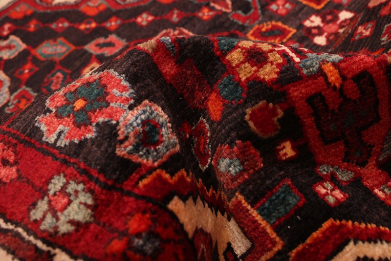 Vintage Black, Red Traditional 4'3" x 7'10" Hand-Knotted Oriental Wool Area Rug gallery