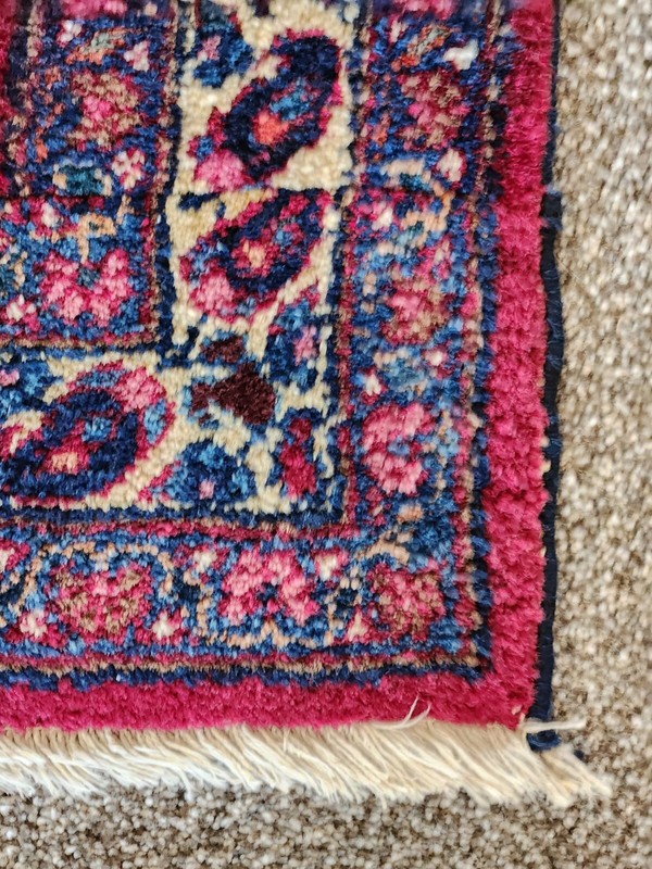 Antique 1930s Khorasson Rug, Cranberry Red, 43" x 69" gallery