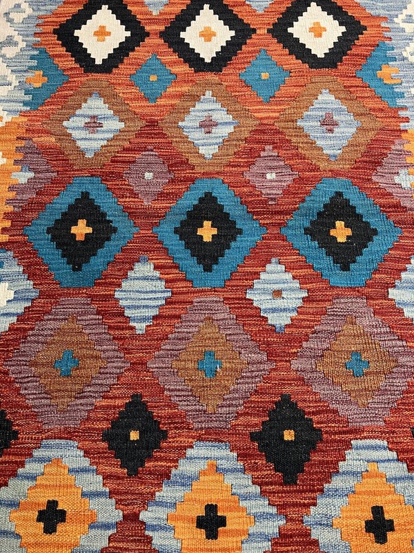 Vintage Kilim Traditional Hand Made Oriental Wool Kilim 5ftx3.2ft 147cmx104cm gallery