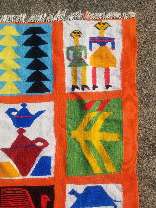 Fine Vintage Traditional Hand Made Oriental Wool Orange Kilim 5.3x2.7ft gallery