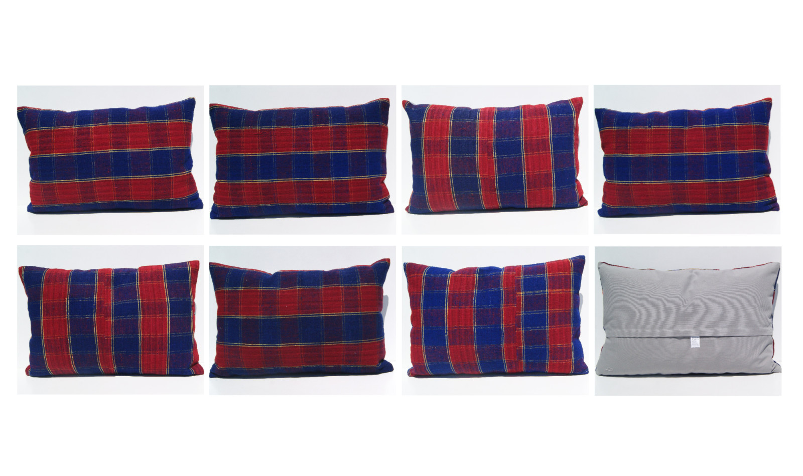 Handcrafted 24"x16" Turkish Pillow Cover Vintage Rug-Inspired Striped Design gallery