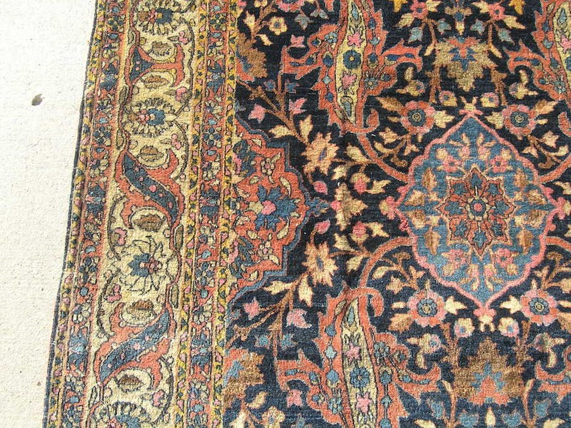 Antique 1800s I s p h a h a n Ahmad Agha Fine Oriental Rug Carpet 54x88" pile gallery