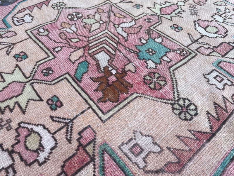Bohemian Area Rug Handmade Wool Rug Turkish Vintage Traditional Rug 3,1 x 5,9 ft gallery