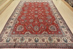 Vintage Traditional Oriental Carpet 9’10” x 12’8” Red Wool Hand-Knotted Area Rug
