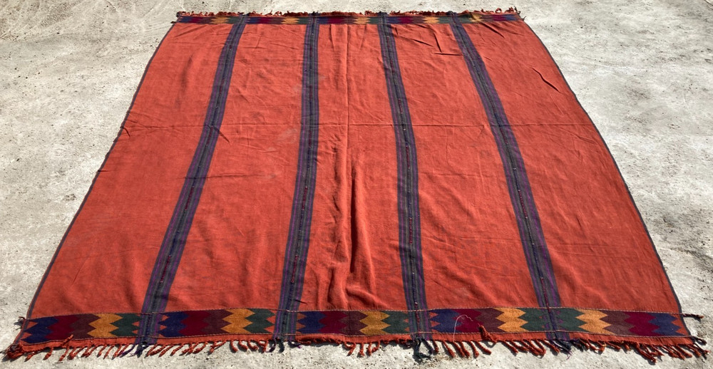 Vintage Handmade Traditional Guatemala Nomadic Kilim Floor Rug Carpet 234x206 cm
