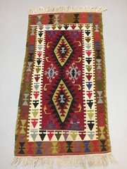 Vintage Turkish Kilim 180×96 cm Wool Kelim Rug Red Brown Green Beige Medium