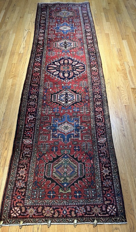 HERIZ runner Handmade vintage 10’11 x 3 C.1930 Excellent condition Natural Dyes gallery