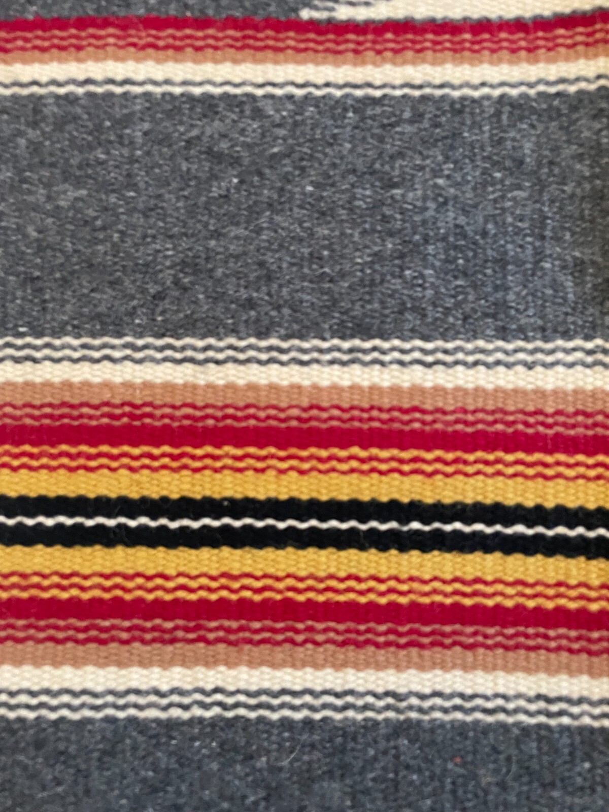 Vtg. Southwestern Design Hand Woven Kilim Area Rug Chimayo 40' x 20" gallery