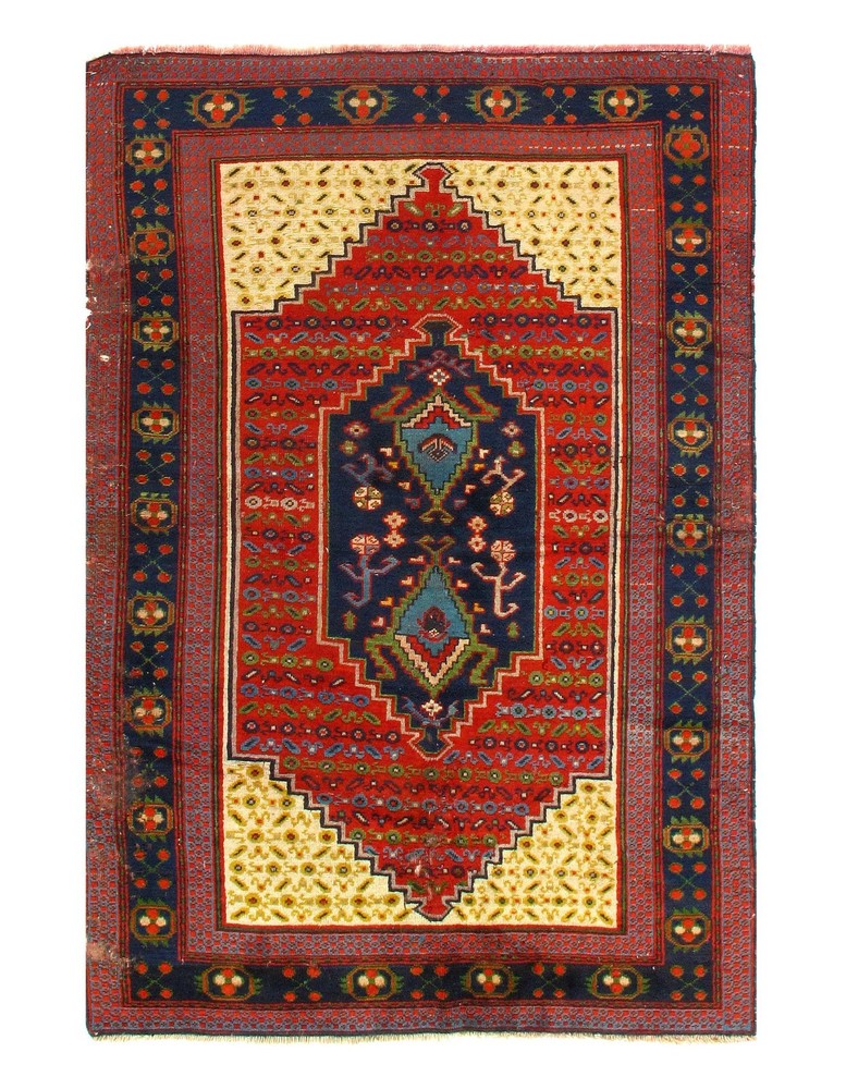 Rust Antique Hand Knotted Wool Rug - 4'4" X 6'4"