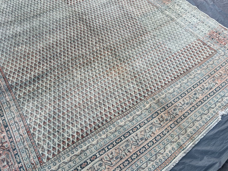 10x12 Low Pile Distressed Rare Turkish Rug Terracotta Faded Oversized palace Rug gallery