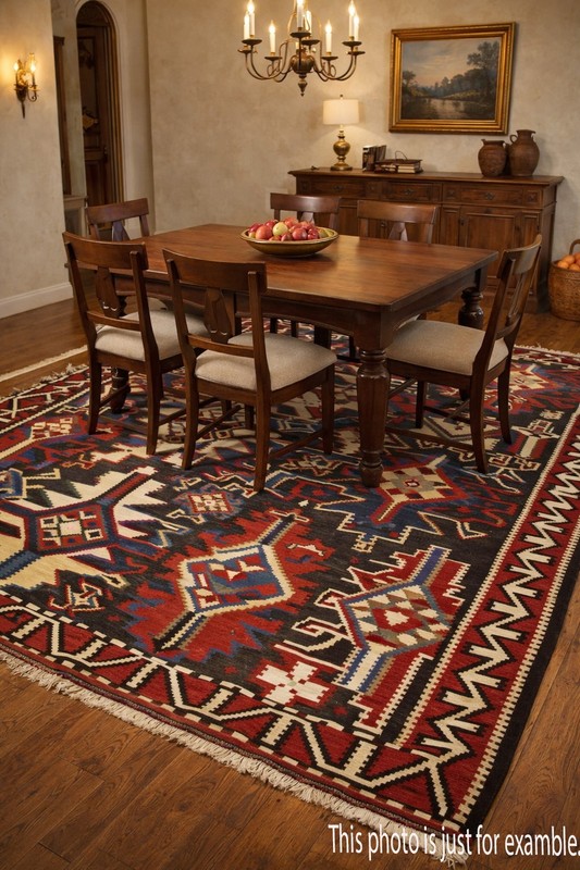Antique Colorful Handwoven Caucasian Kuba Shirvan Kilim Rug - 6' 1'' X 10' 7'' gallery