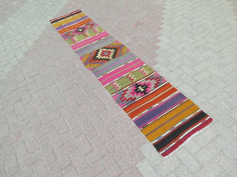 Anatolia Kilim Runner, Carpet Runner, Long Rugs, Aisle Rug 22"X113" Hallway Rug gallery