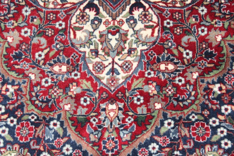 Fine Quality Handmade Tabrz Design Wool Rug dark blue navy medallion design 8x10 gallery