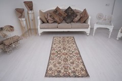 2×6 Turkish Small Rug Vintage Runner Carpet Traditional Handmade Oushak Rug, 183