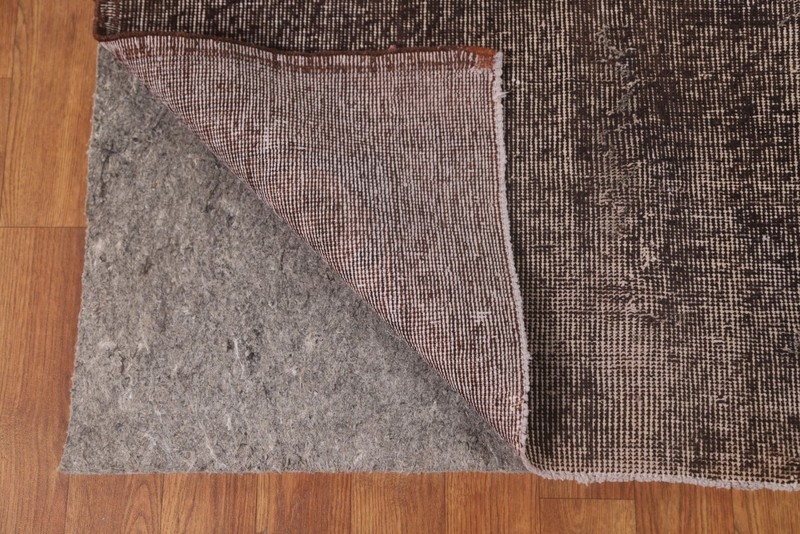Over-Dyed Anatolian Turkish Area Rug 7x11 Wool Dark Brown Room Size Carpet gallery