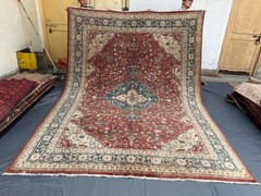 Vintage Afghan Hand-Knotted Caucasian Rug Traditional Large Area Tribal Wool Rug
