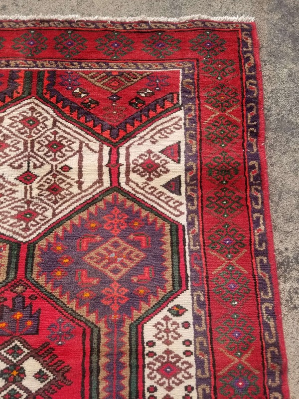 Distressed Authentic Hand Knotted Vintage Afghan Turkmen Wool Area Rug 5.7x3.9ft gallery