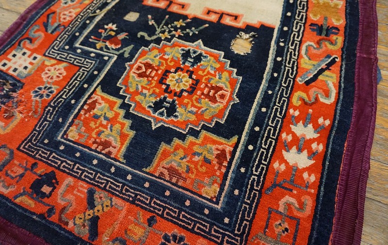 2X3 Antique Chinese Tibetan Wool Area Rug 1930 gallery